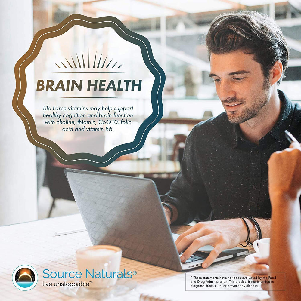 Source Naturals Life Force bottle shows turmeric and green tea ingredients