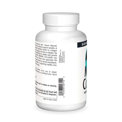 Source Naturals Marine Collagen bottle with ingredients list and tilapia-derived collagen.
