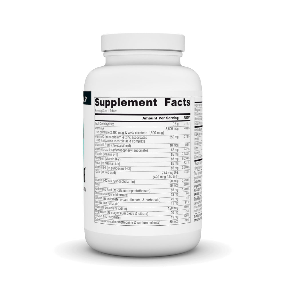 Source Naturals Mega-One bottle label, rich in minerals for the daily nutrient foundation.