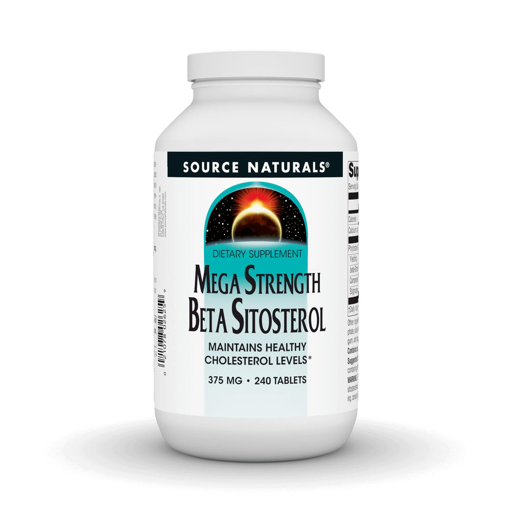 Source Naturals Mega Strength Beta Sitosterol bottle with plant-sourced formula for daily use