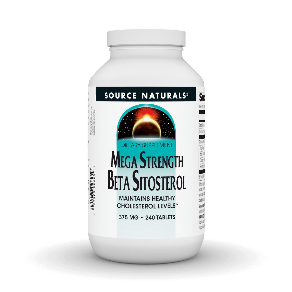 Source Naturals Mega Strength Beta Sitosterol bottle with plant-sourced formula for daily use