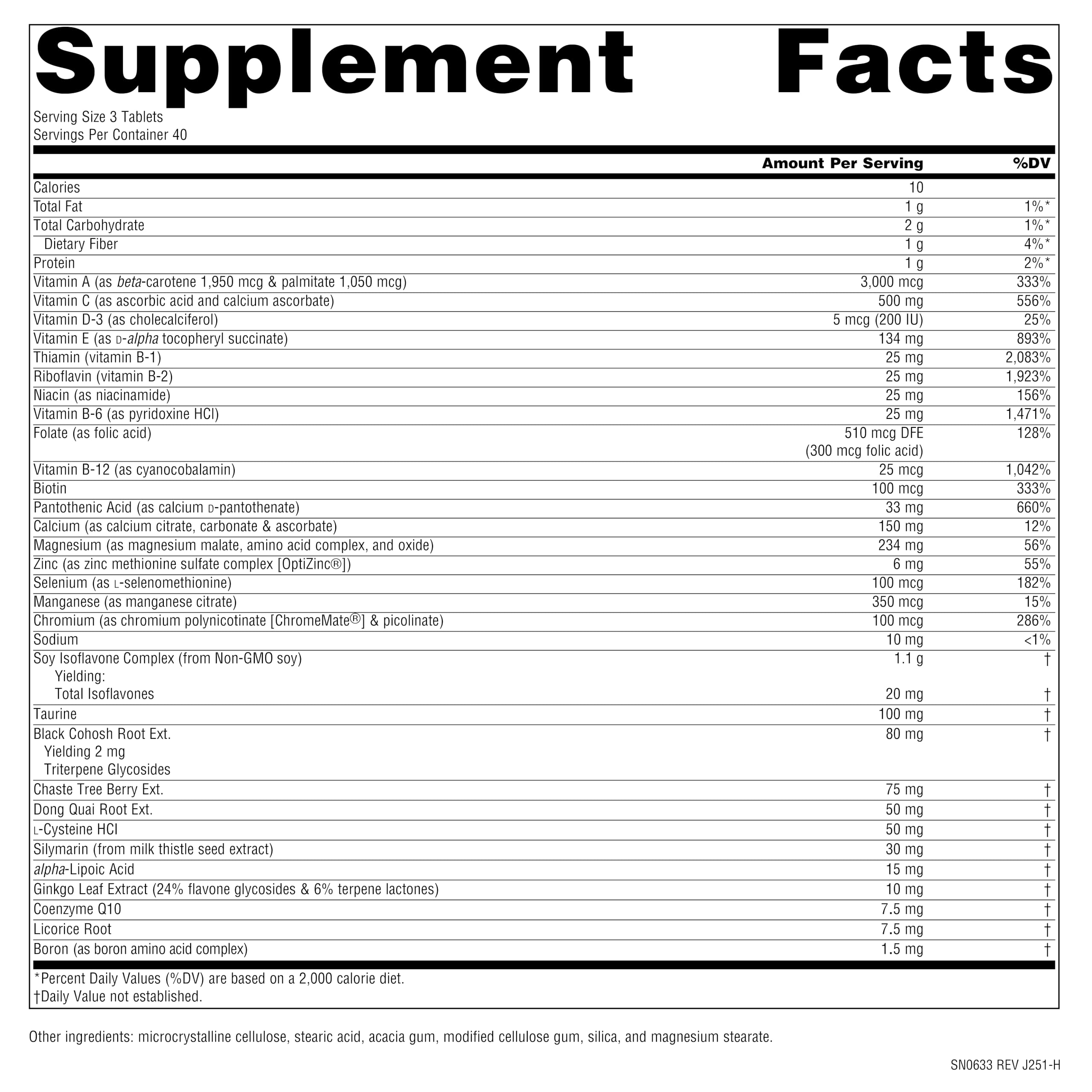 Source Naturals Menopause Multiple tablets close-up to showcase standard dosage.