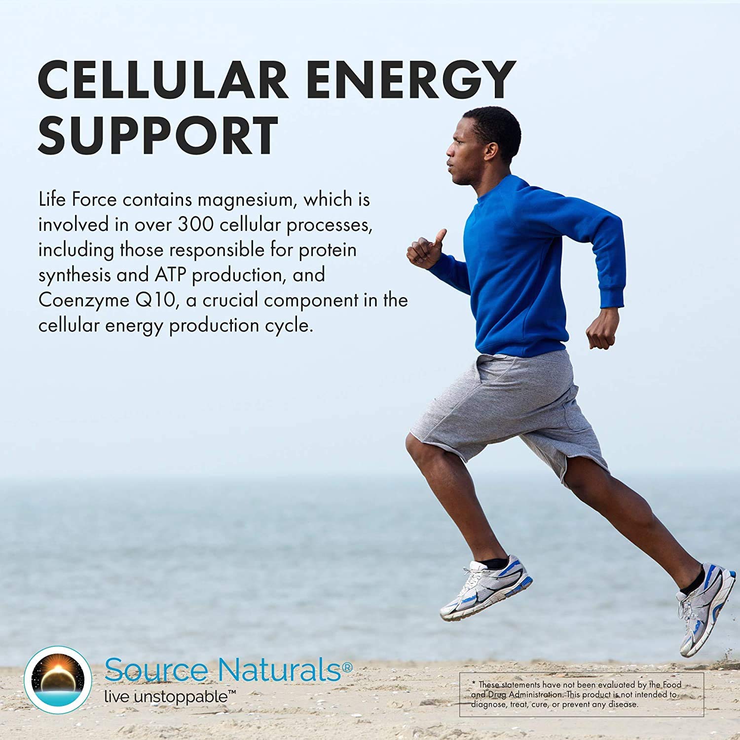 Source Naturals Men's Life Force packaging notes USA manufacturing and quality standards.