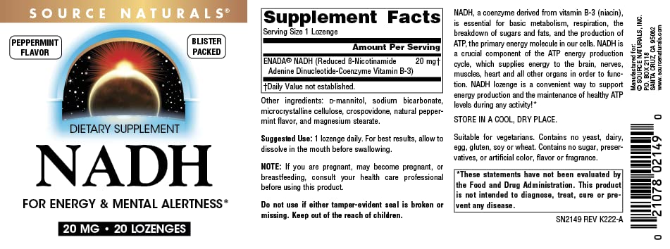 NADH lozenges dissolving in mouth for convenient use.