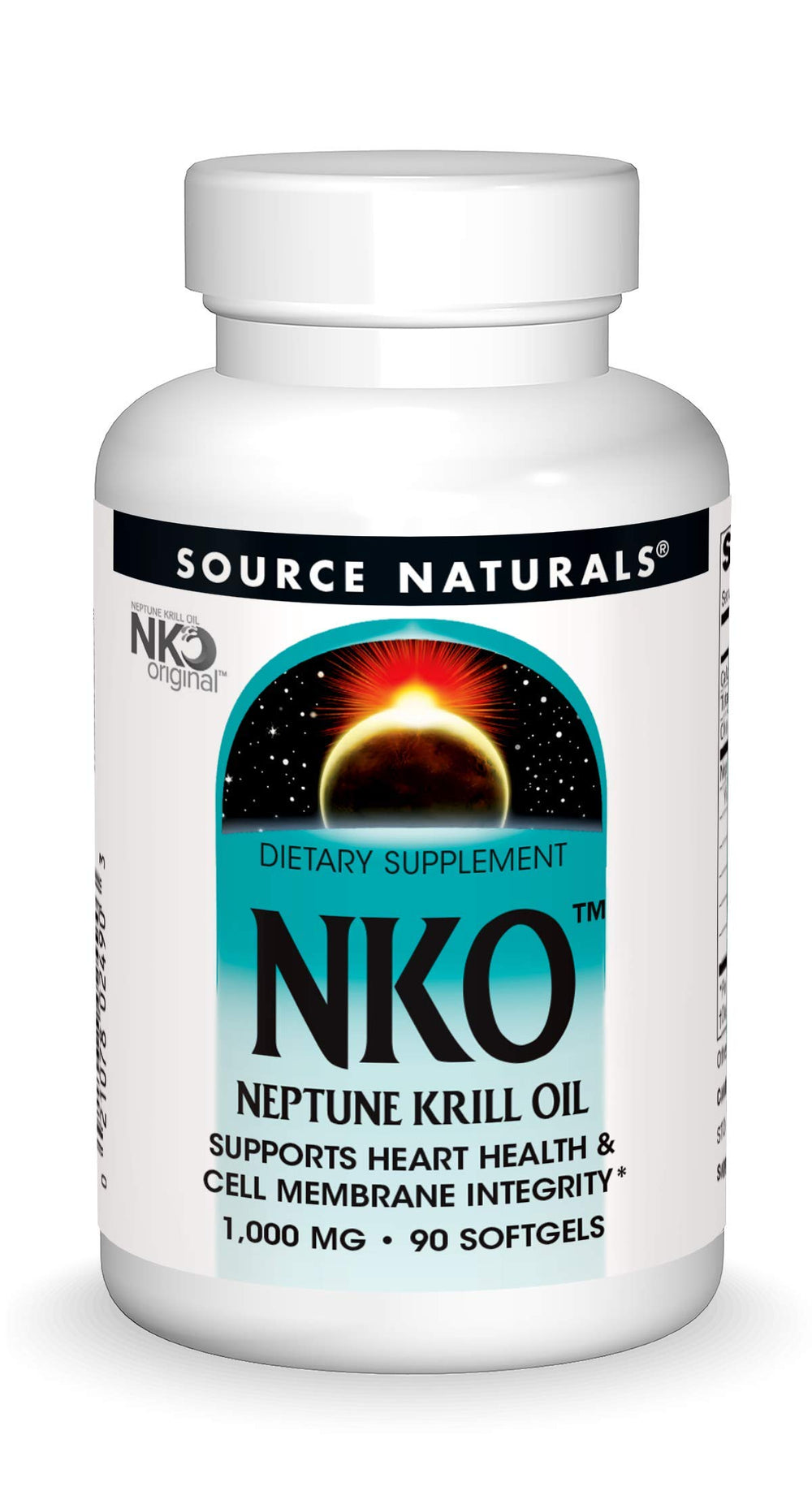 Source Naturals NKO Neptune Krill Oil bottle with daily softgels for heart health support