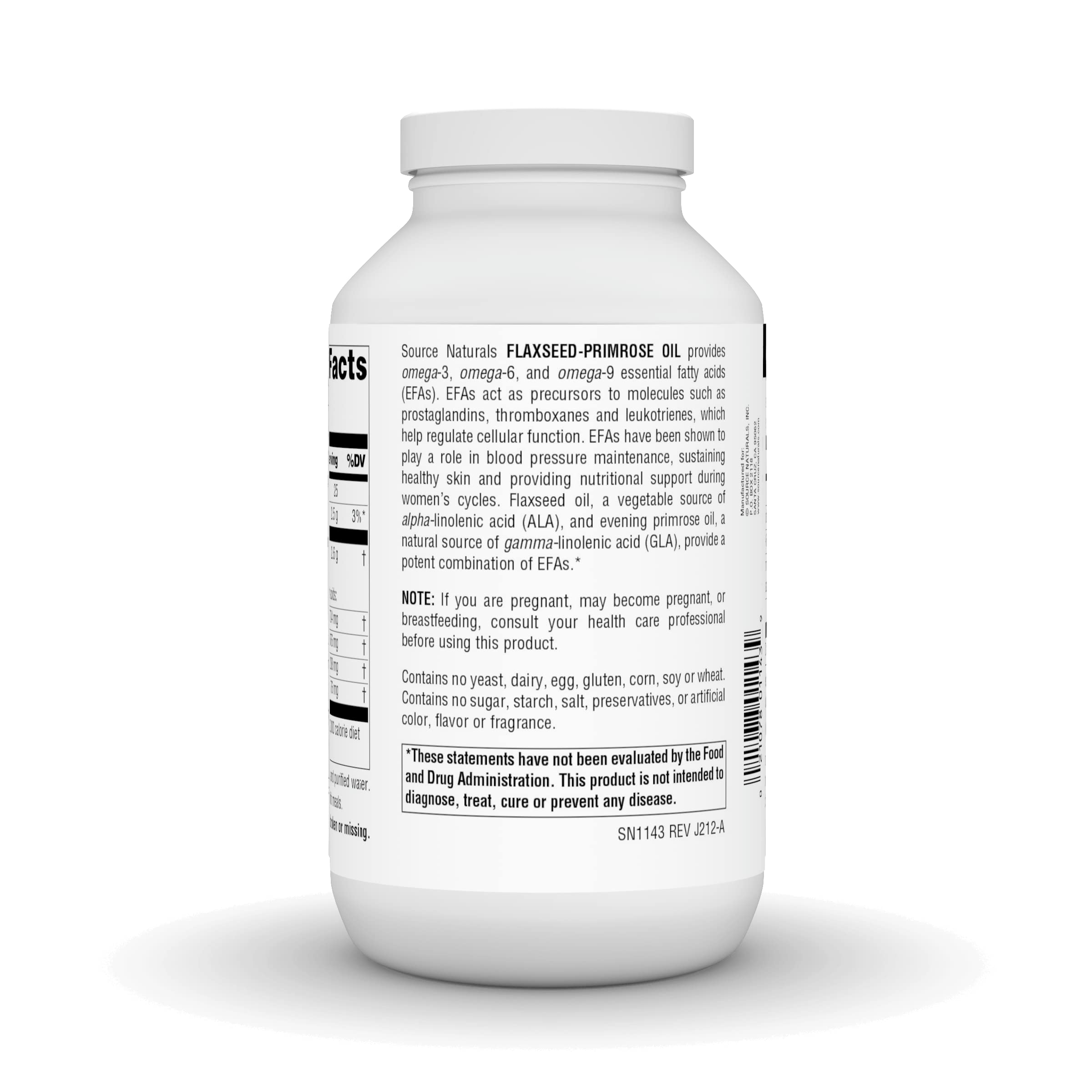 Source Naturals omega-3-6-9 softgels closeup shows easy-to-swallow capsules.