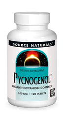 Source Naturals Pycnogenol bottle front highlighting antioxidant-rich formula for daily wellness.