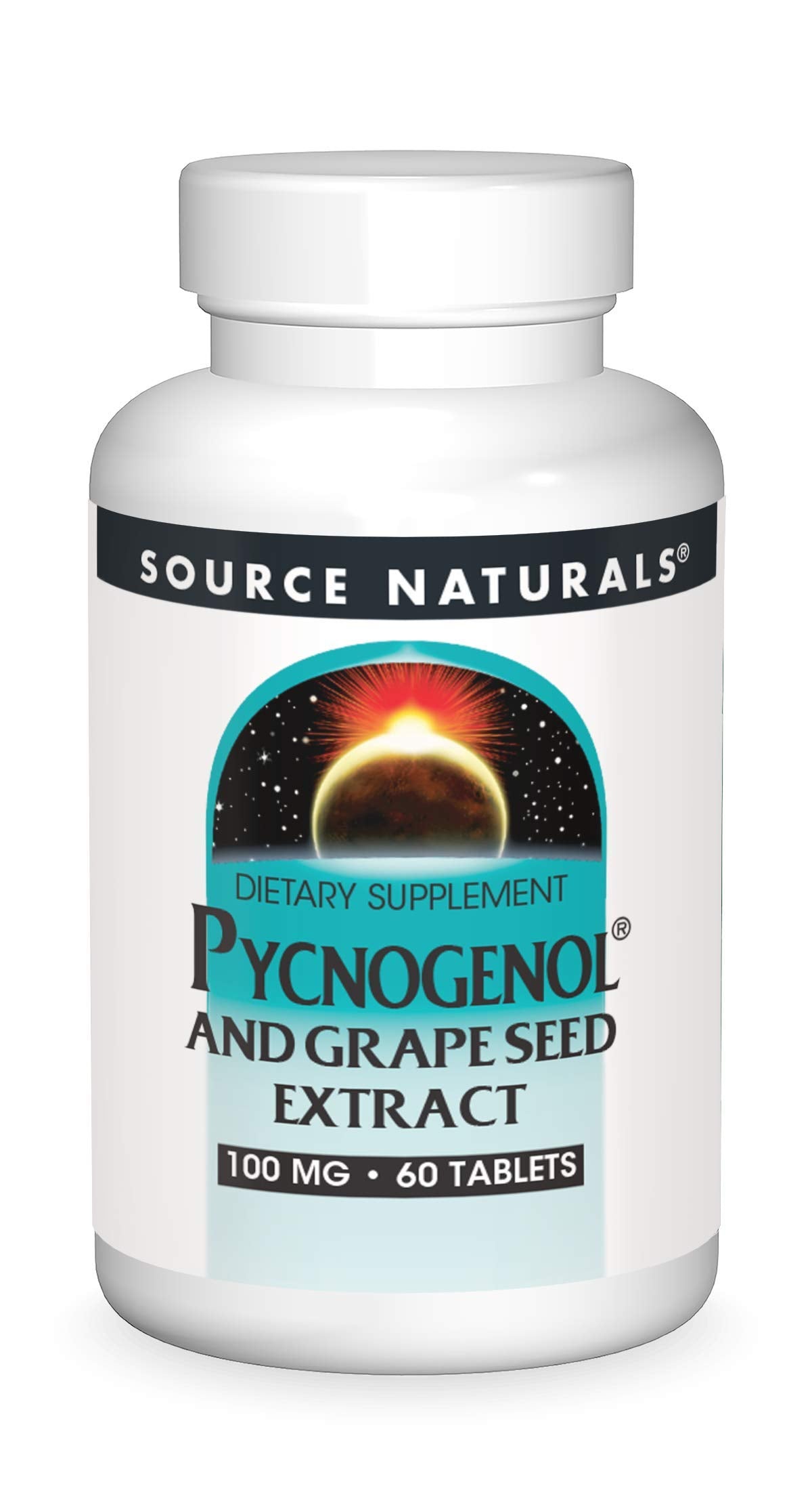 Source Naturals Pycnogenol & Grape Seed bottle for daily antioxidant support.