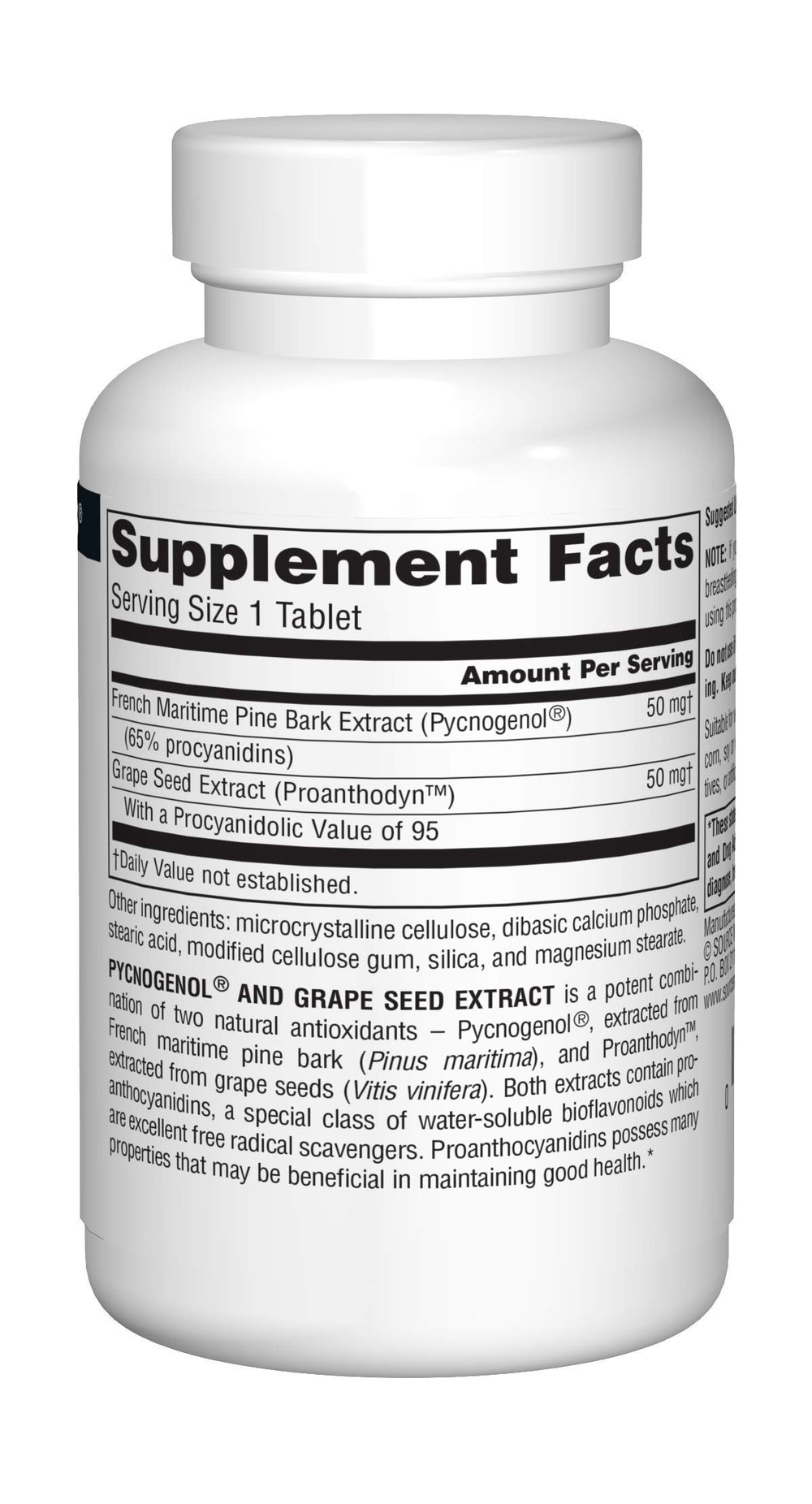 Source Naturals Pycnogenol & Grape Seed packaging box signals trusted USA manufacture.