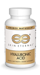 Source Naturals Skin Eternal Hyaluronic Acid bottle front label indicating skin support.