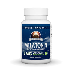Source Naturals Time Released Melatonin 3 mg bottle supports a calm, steady night.