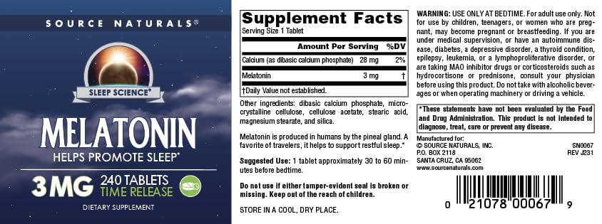 Source Naturals bottle label detail shows GMP manufacturing credentials.