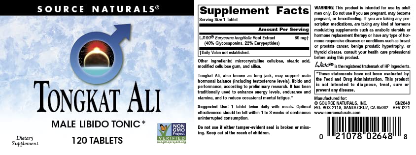 Source Naturals Tongkat Ali bottle on desk for a daily routine