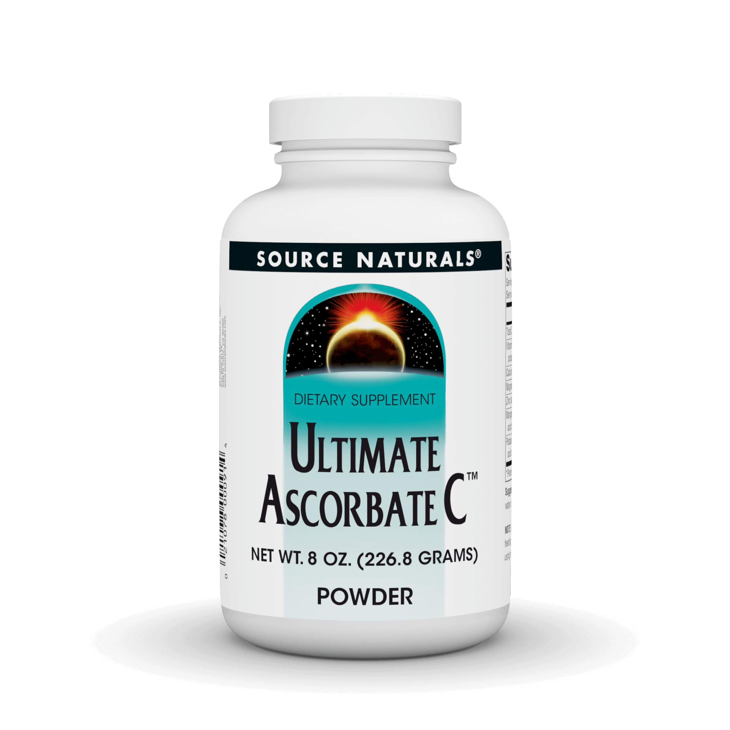 Source Naturals Ultimate Ascorbate C bottle front showing vitamin C blend for daily antioxidant support