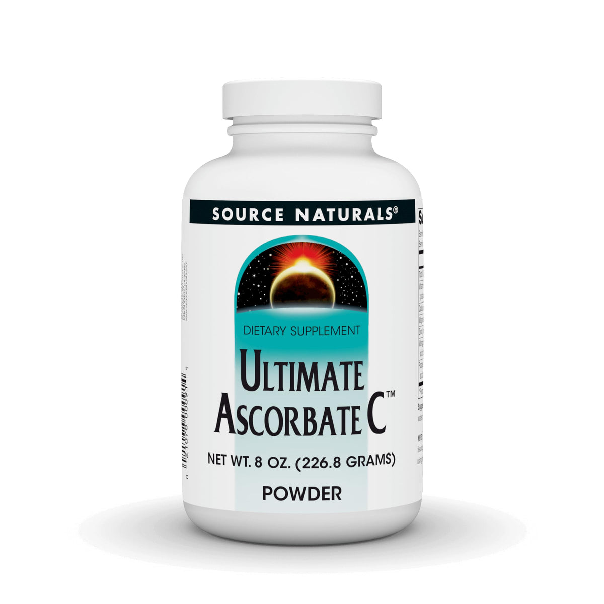 Source Naturals Ultimate Ascorbate C bottle front showing vitamin C blend for daily antioxidant support
