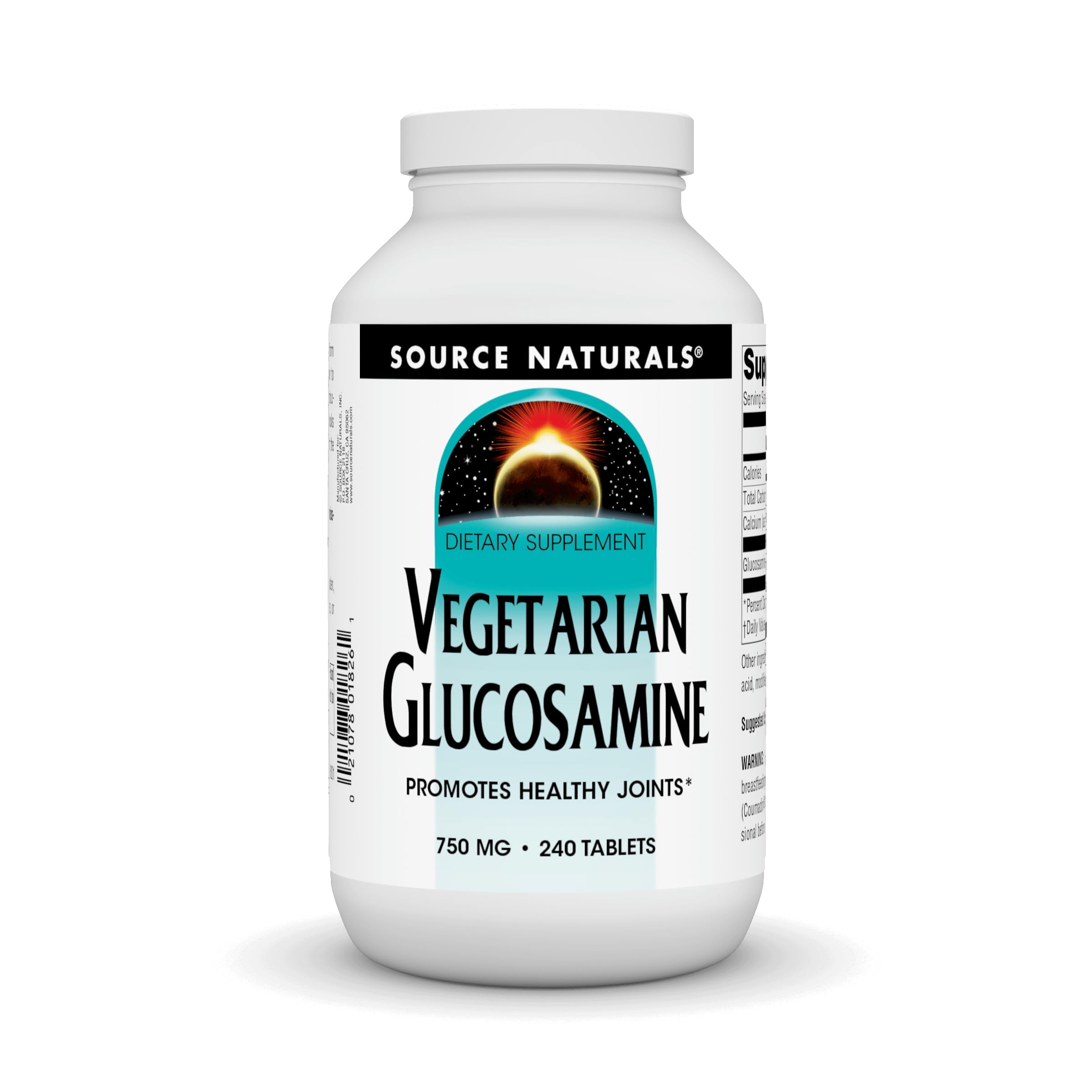 Source Naturals Vegetarian Glucosamine bottle front for potential joint support