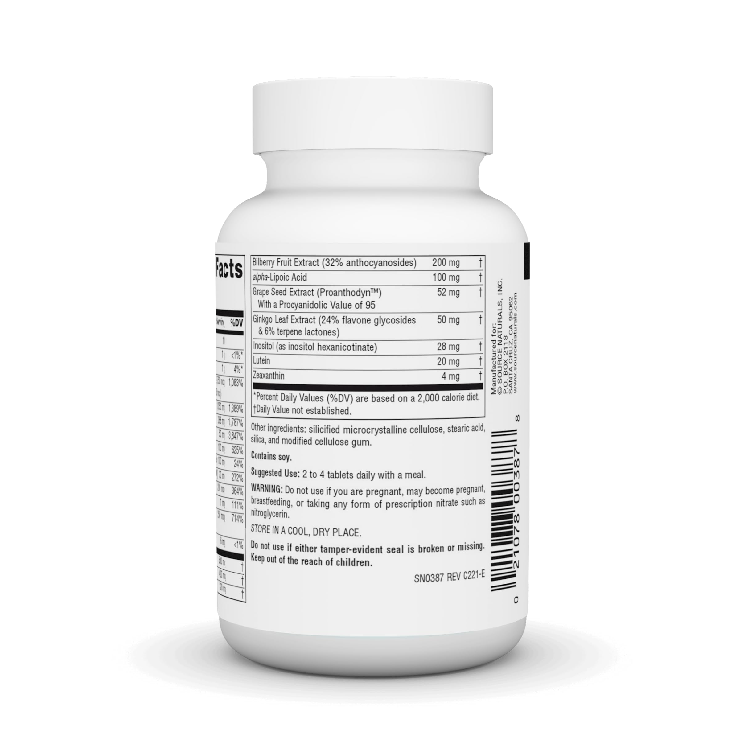 Source Naturals Visual Eyes capsules close-up highlighting multinutrient formula