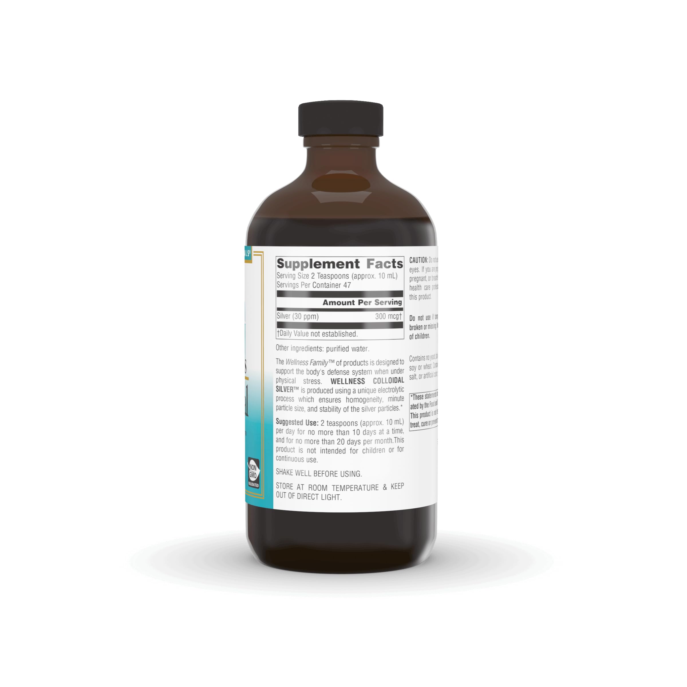 Close-up of Source Naturals label showing 30 ppm concentration