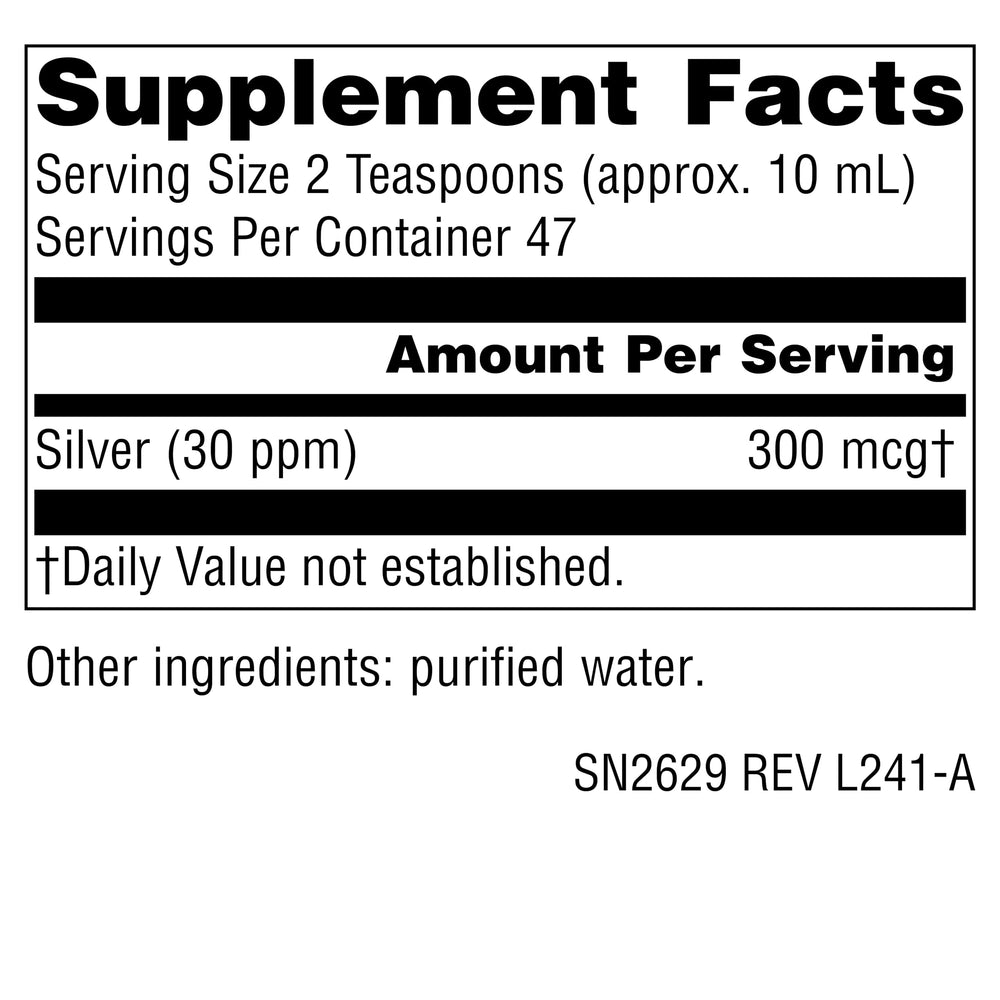 Pouring Source Naturals colloidal silver for easy daily dosing
