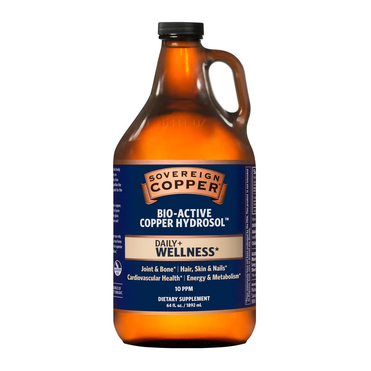 Sovereign Copper Bio-Active bottle pour for easy daily wellness use.