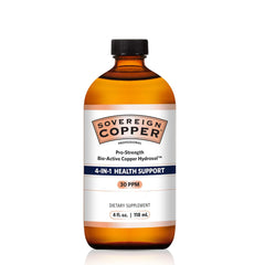 Sovereign Copper Hydrosol bottle front view for daily wellness support.