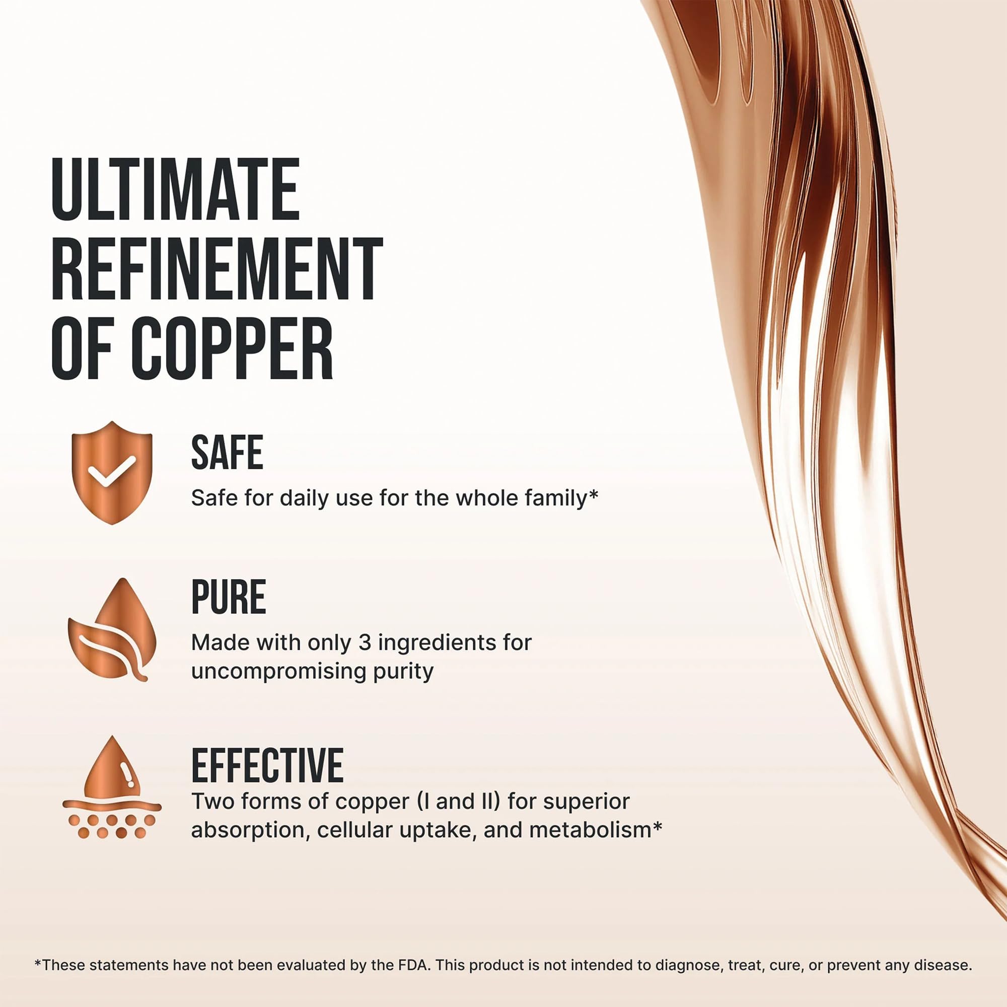 Sovereign Copper Hydrosol label closeup shows copper-silver blend for hair, skin, nails.