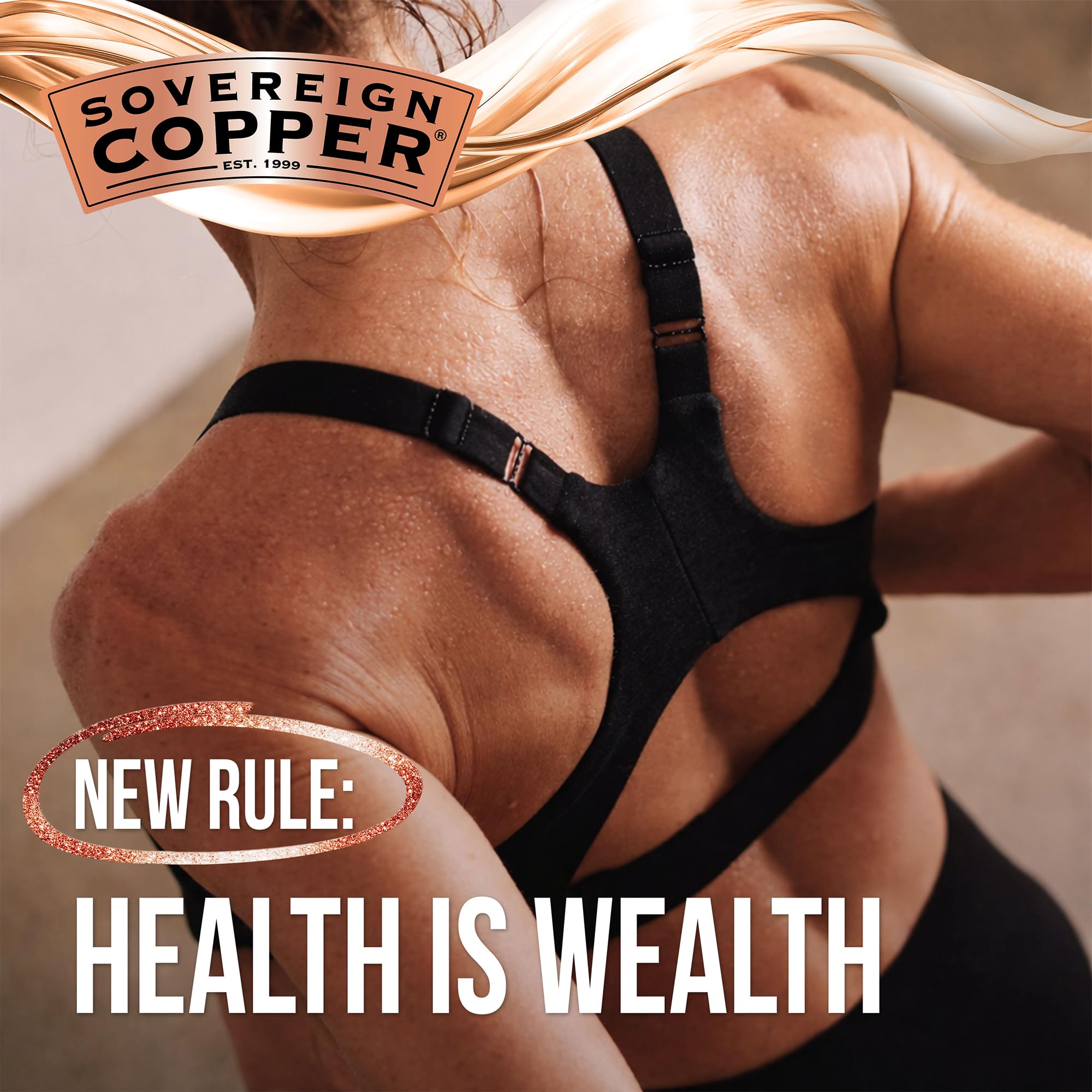Sovereign Copper Pro-Strength packaging open, showcasing the product and silver hydrosol feature.