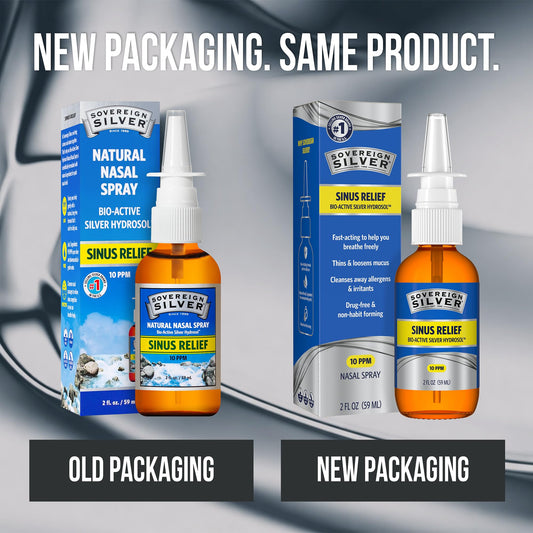 Sovereign Silver nasal spray mist ready for on-the-go relief and daily application.