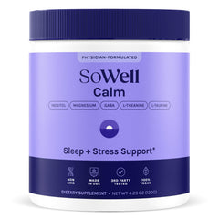 SoWell Calm Stress Support Powder bottle promotes daily relaxation