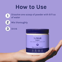 Serving scene with glass and powder for everyday calm routines
