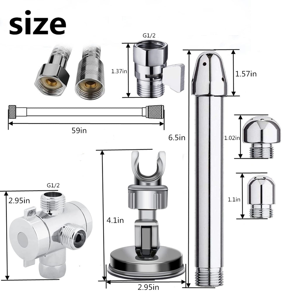 SOYESY metal 3-way diverter switches between shower head and enema nozzle