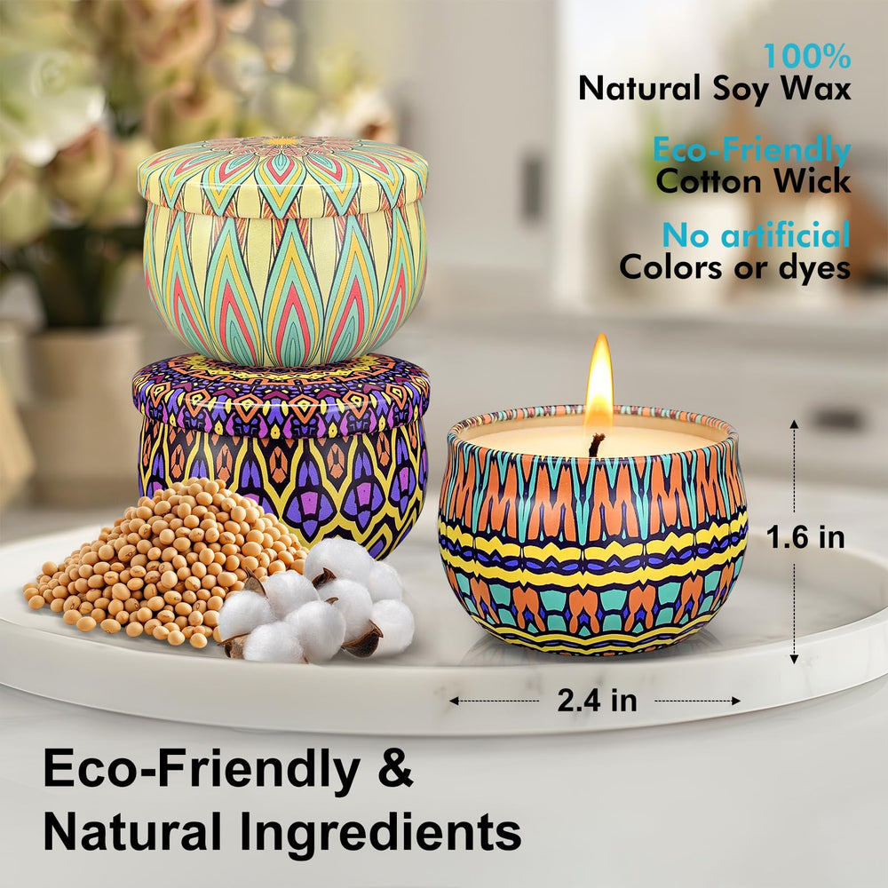 Soyyla candles in tins create a calm atmosphere for baths and yoga.