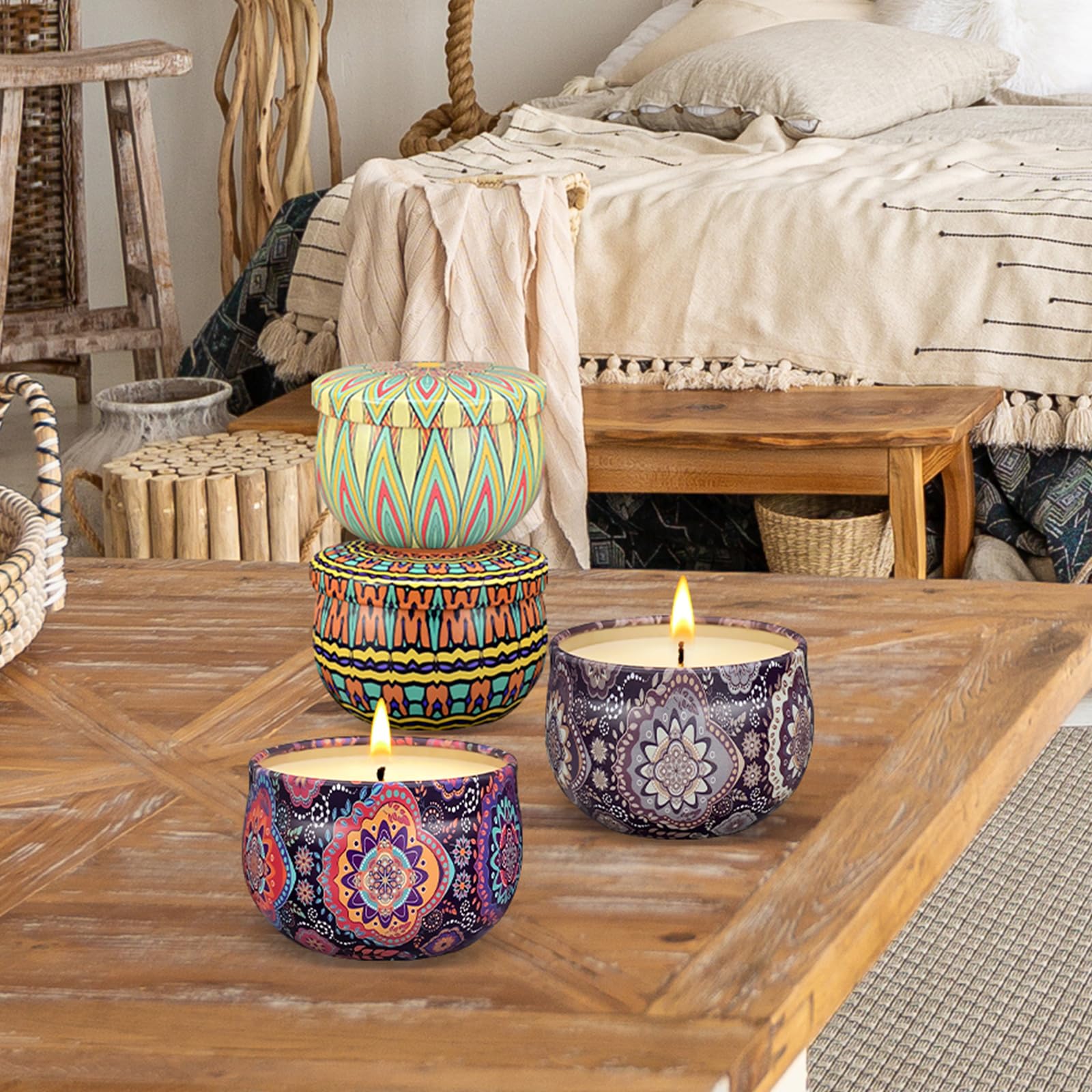 Assorted Soyyla tins shine in a sleek gift-ready collection