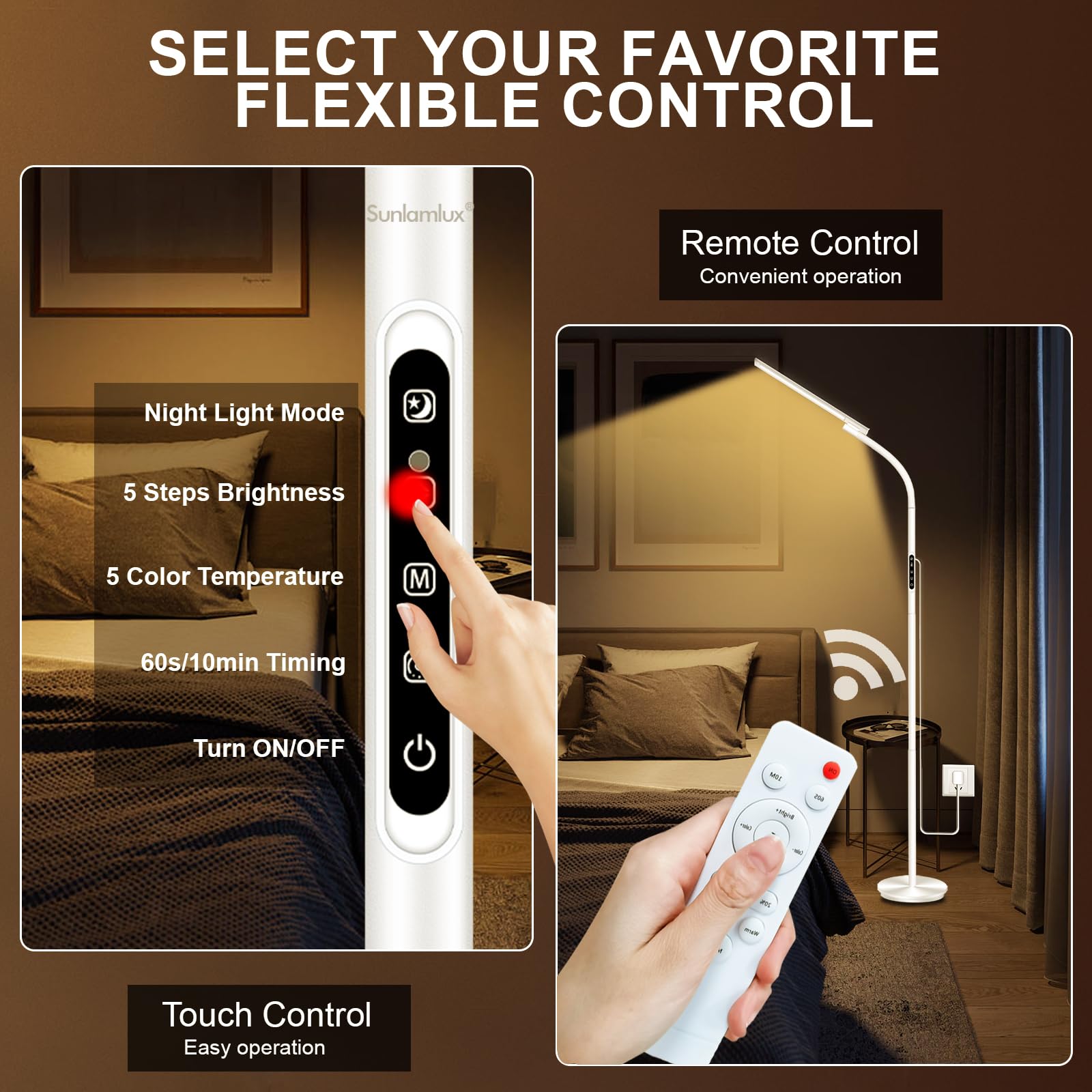 Sozapooty 2-in-1 lamp suitable for floor and desk use