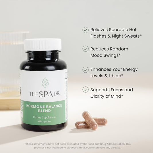 The Spa Dr Hormone Balance capsules highlight mood and energy support.
