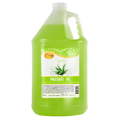 SPA REDI Aloe Vera massage oil bottle pour for calming skin and hydration.