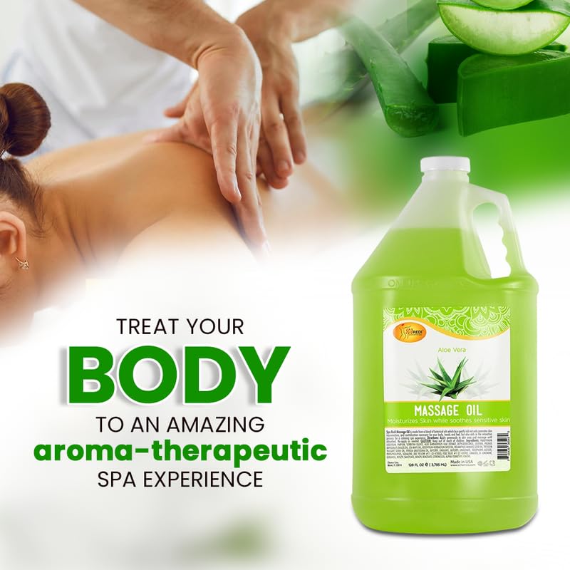SPA REDI Aloe Vera massage oil feet hydration and softness.