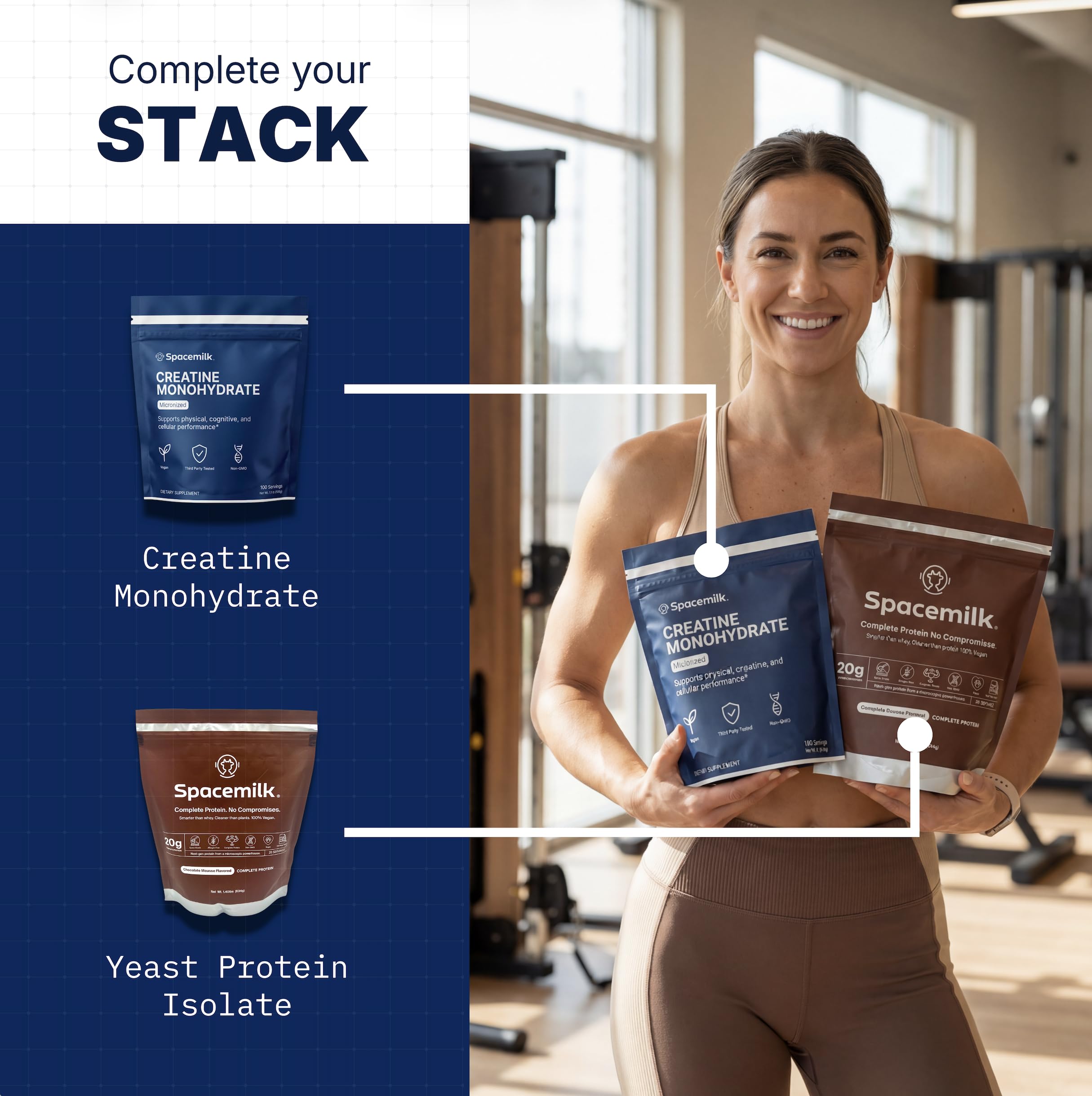 Spacemilk creatine powder in shaker supports a steady routine.