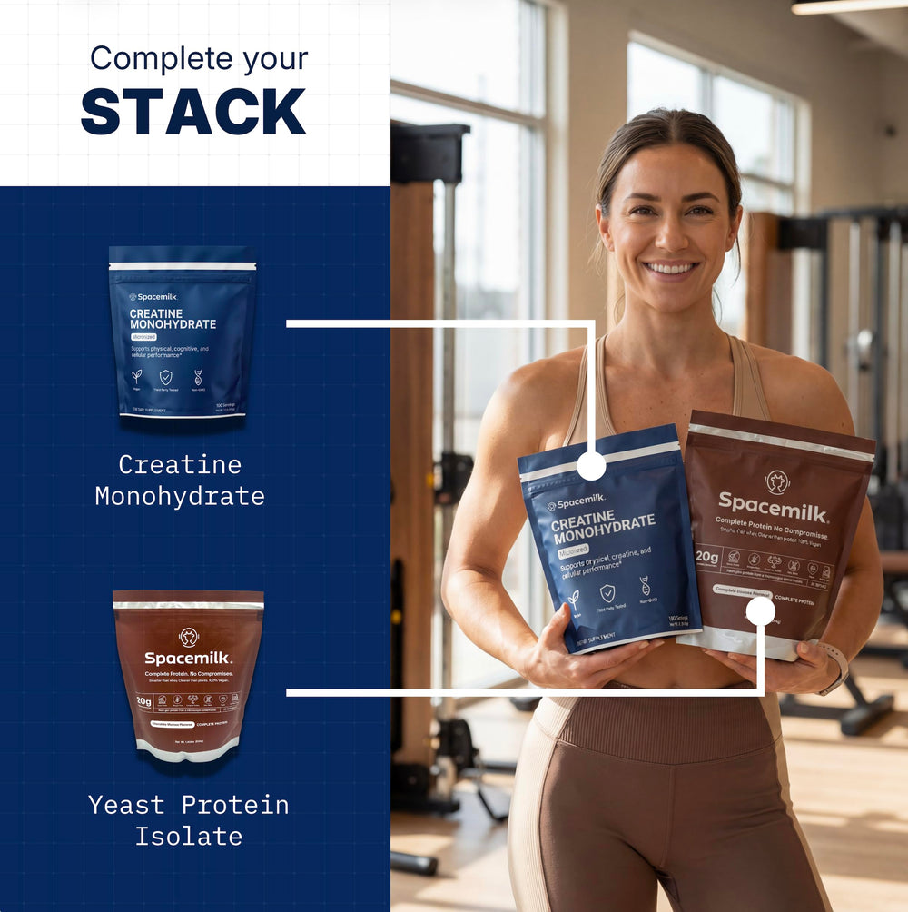 Spacemilk creatine powder in shaker supports a steady routine.