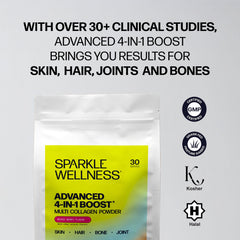 Sparkle Wellness Advanced 4 in 1 Boost mixed-berry smoothie with powder for a targeted daily boost