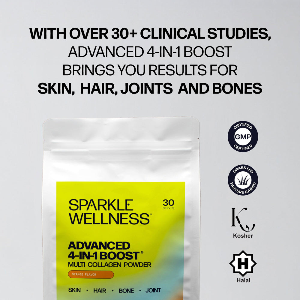 Sparkle Wellness powder stirred into yogurt for convenience