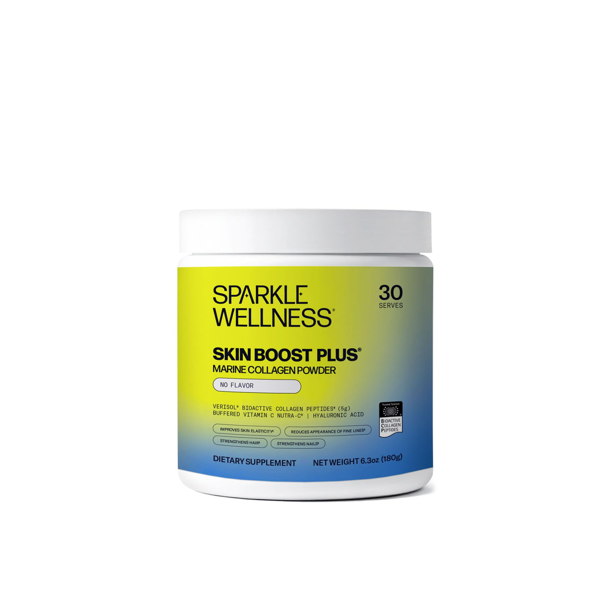 Sparkle Wellness Marine Skin Boost Plus tub shown for daily skin hydration support