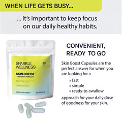 Sustainable packaging and composting envelope for Sparkle Wellness pouch.