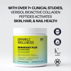 Sparkle Wellness tropical flavor collagen scoop enhances taste while supporting hydration.