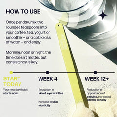 Sparkle Wellness Verisol powder blending into a smoothie.