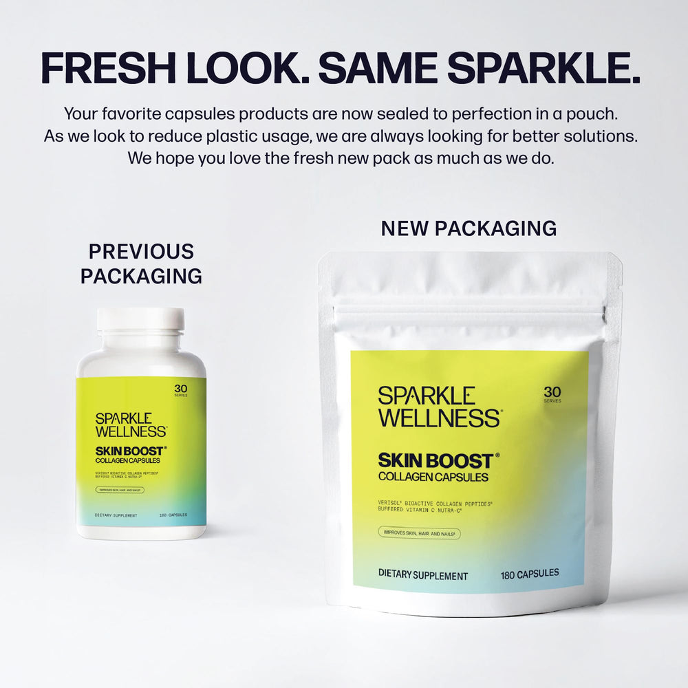 Vitamin C symbol on Sparkle Wellness packaging emphasizes added nutrients.