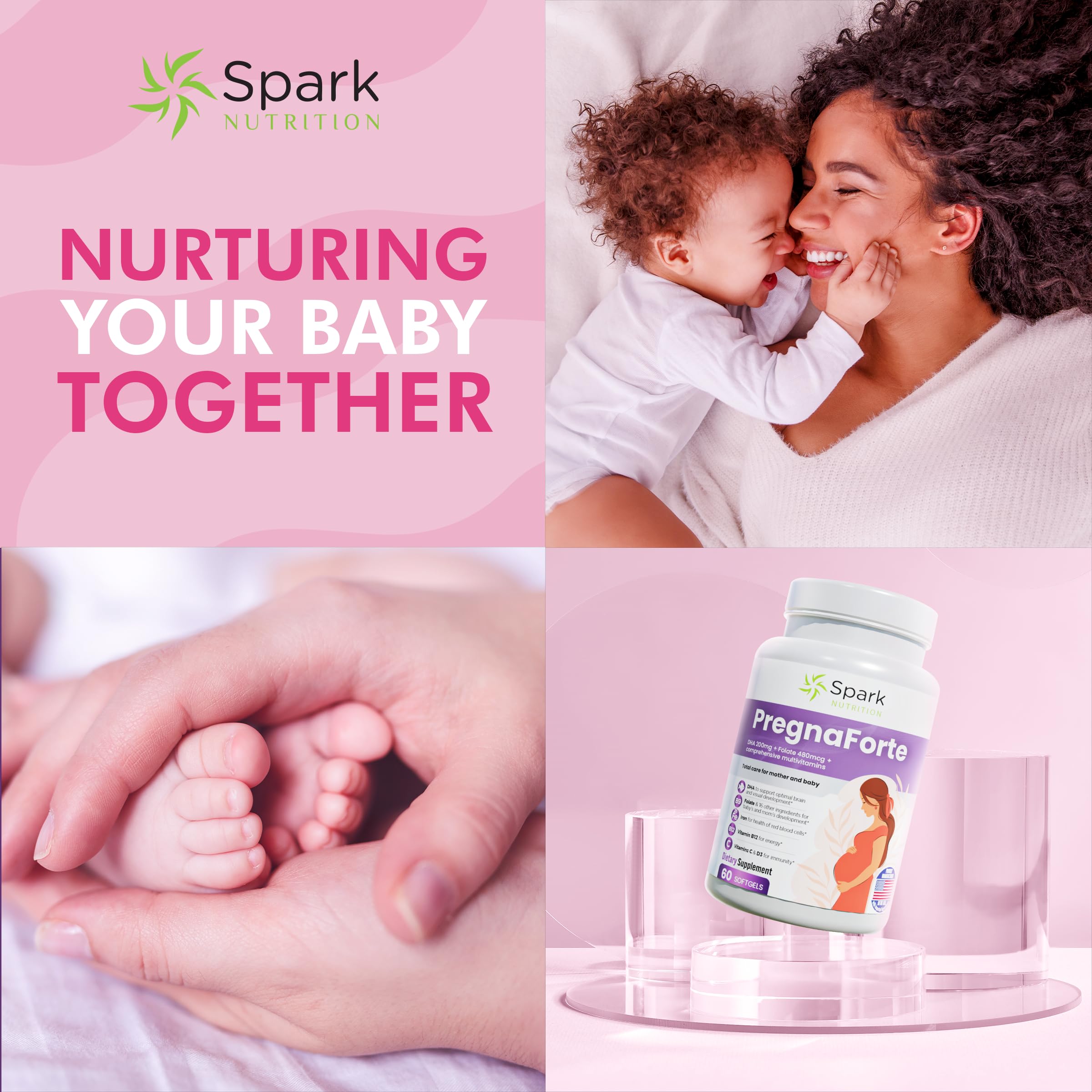 Pregnaforte label closeup highlighting essential ingredients