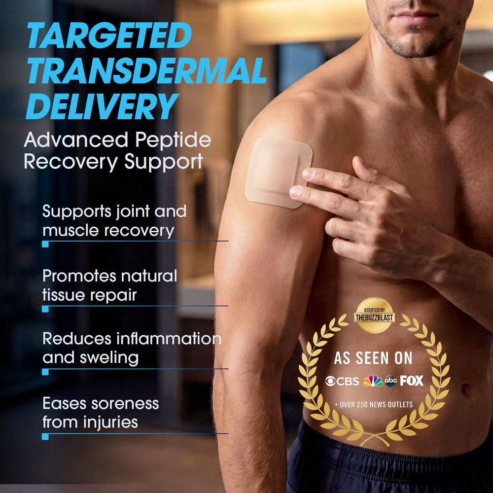 Applying SpartaLife Peptide Recovery Patch to the arm for targeted recovery.