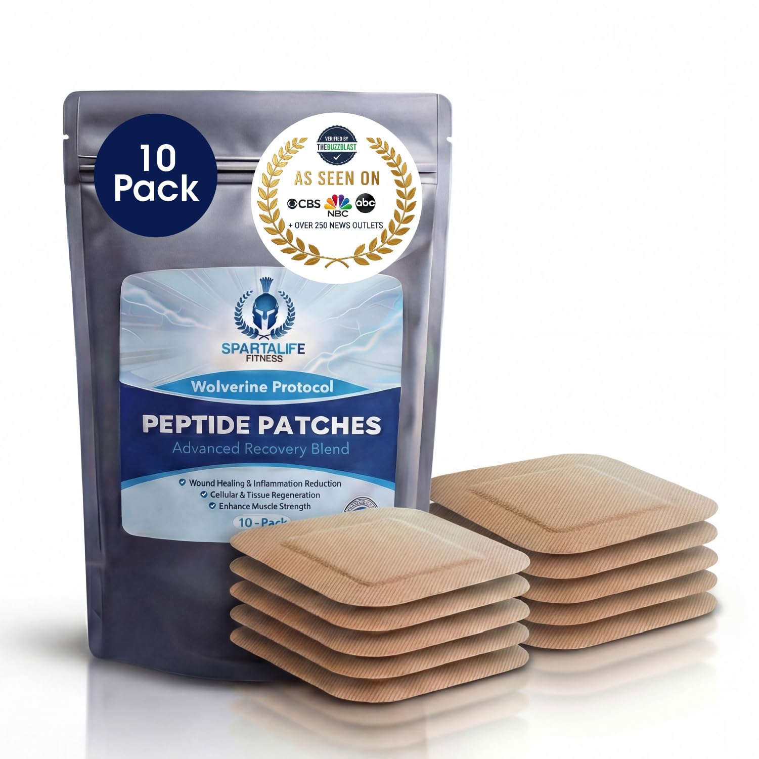 SpartaLife Peptide Recovery Patch pack display for post-workout support.