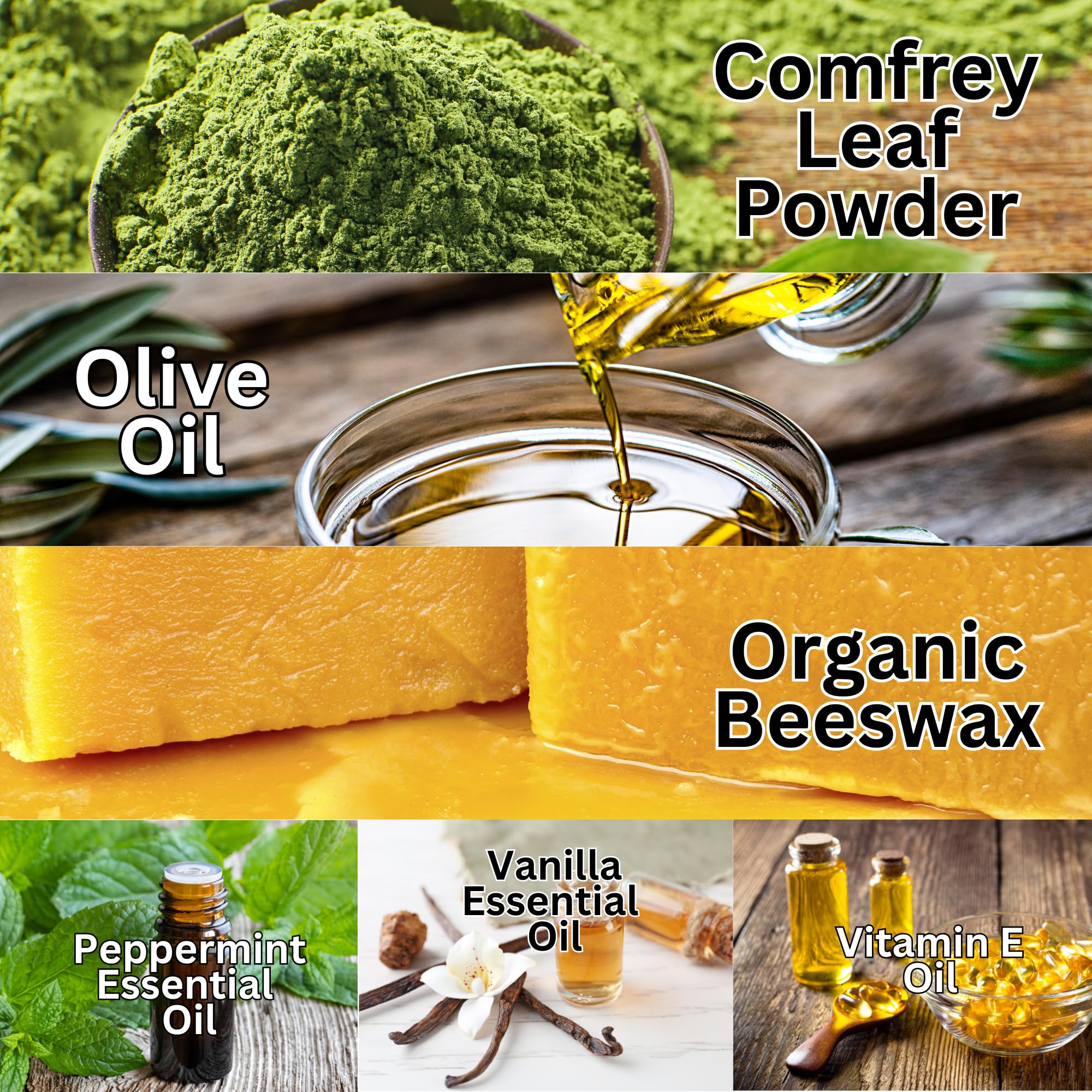 SpartanFrey Comfrey Salve applied to skin for targeted relief.